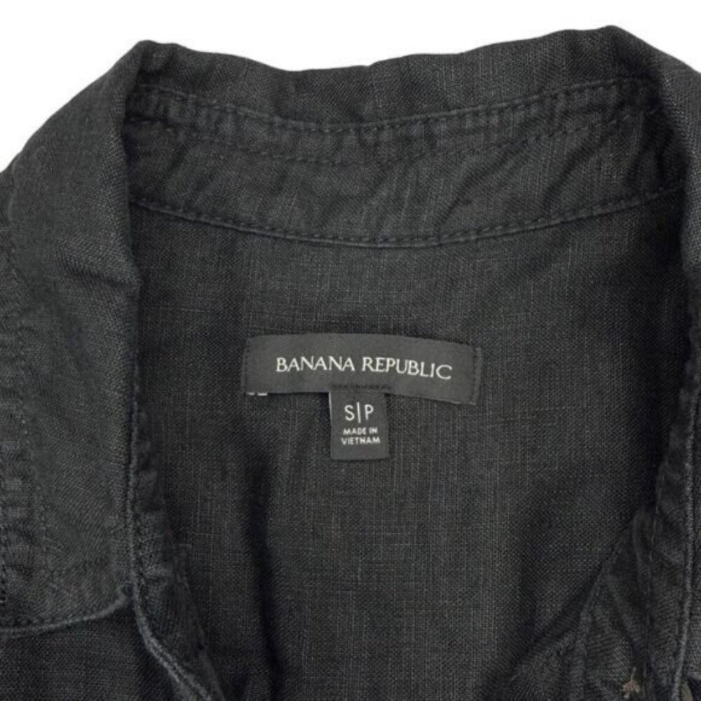 Banana Republic Linen Heritage Black Shirt Dress Womens Size Small - Picture 4 of 6